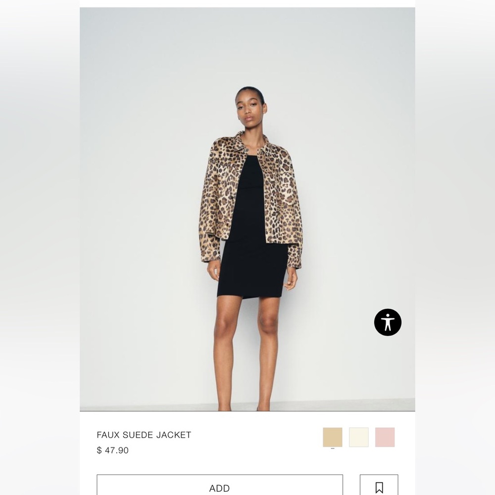 Zara suede leopard jacket brand new with tags L